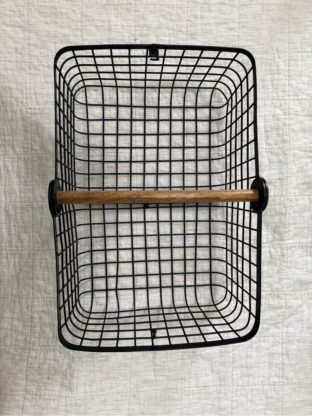 Target Black Convertible Wire Wall Basket with Wood Handle